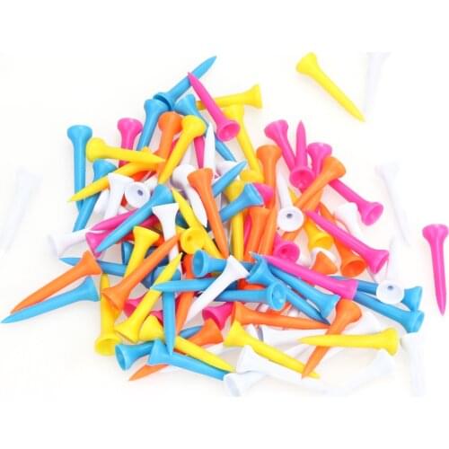 100Pcs/lot Mixed Color Plastic 42mm(1 2/3 inch) Polypropylene Golf Tees Golf Repair Tools Pitch Groove Cleaner Pitchfork