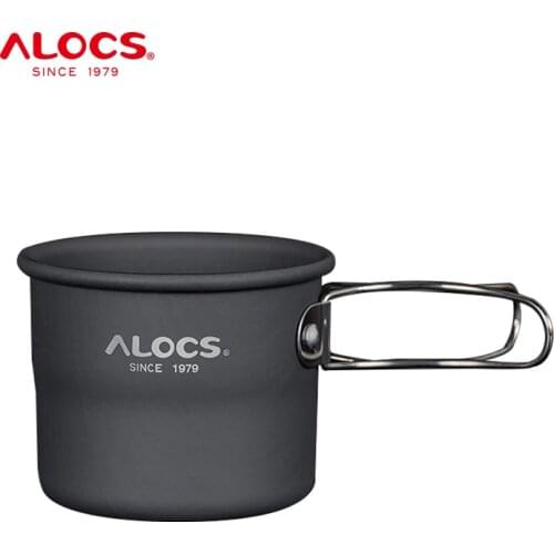 Alocs TW-402 Portable Mini 150ml Camping Water Cup Coffee Cup Teacup Tumbler Folding Handle For Travel Hiking Backpacking Picnic