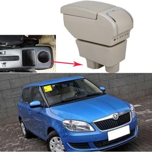 ArmRest Rotatable For Skoda Fabia 2 2008-2013 Center Centre Console Storage Box Armrest 2009 2010 2011 2012