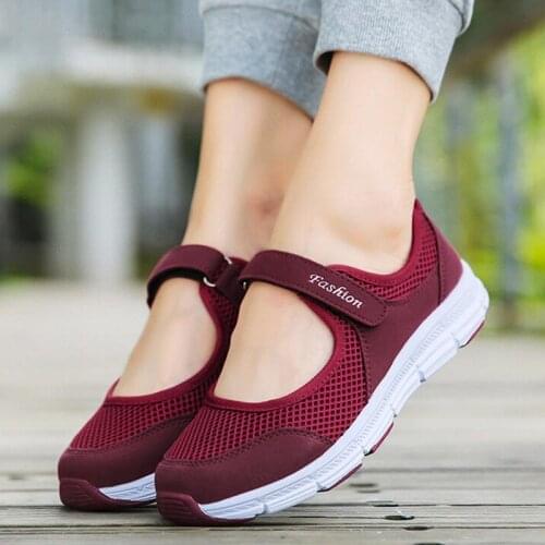 Plus Size Summer Breathable Women Sports Shoes Kid Sneakers Women Running Shoes Woman Sport Red Walking Ladies Deporte GME-1773