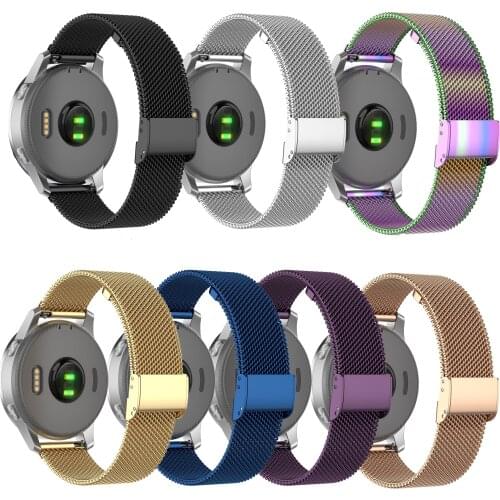 18mm 20mm 22mm Milanese Stainless Steel Watchband for Garmin Vivomove HR/3/3S/Vivoactive4/4S/3/Venu Smart Watch Wristband Strap