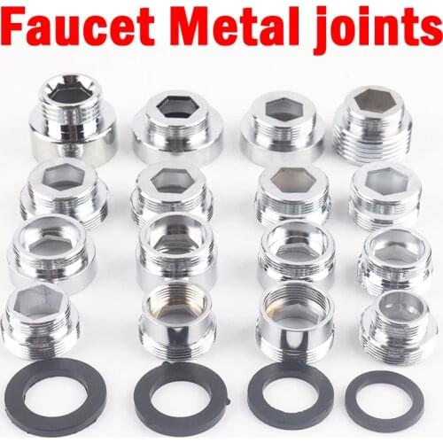 2Pcs/Lot M22 To 16~26mm Faucet Thread Joints Silver G3/4 G1/2 Male Thread Stainless Steel Connector Kitchen Copper Accessories