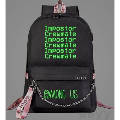 Among Us Backpack mochila Large School Bag Teenage Girls Usb Charging Women Book Bag Big High Schoolbag Youth Leisure College