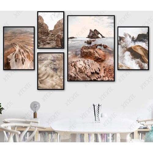 Modern Seascape Reef Canvas Painting Wave Poster Natural Art Childlike Decoration Kids Room Printing Wallpaper Picture Craft