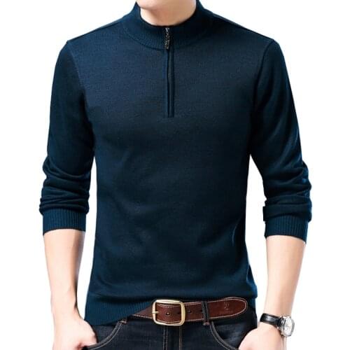 Sweater Zipper Pullover Men 2018 Solid Casual Winter Thick Warm Knitted Sweaters Mens Slim Plus Size Fleece Knitwear 3XL