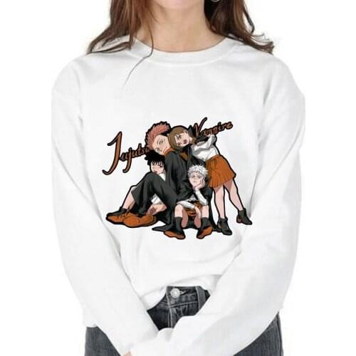 SUNOWE Adult Men Women Japanese Anime Carton Jujutsu Kaisen Logo Cosplay Sweatshirts Hoodie Tops