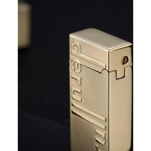 Narrow Inflatable Gas Lighter, High-grade Side-slip Metal Grinding Wheel, Open Flame Lighter Briquets Et Accessoires Fumeurs