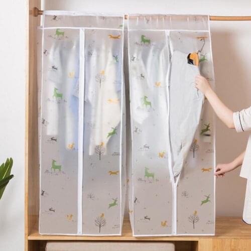 Clothes Hanging Dust Cover Garment Dress Clothes Suit Coat Dust Cover Storage Bag Pouch Case Organizer Wardrobe Hanging
