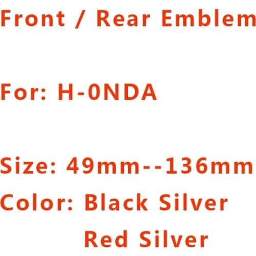 High quality Acrylic Black Silver Red 3D H Logo Car Front Head Hood Bonnet Emblem Rear Tail Bumper Trunk Boot Mark Badge Styling