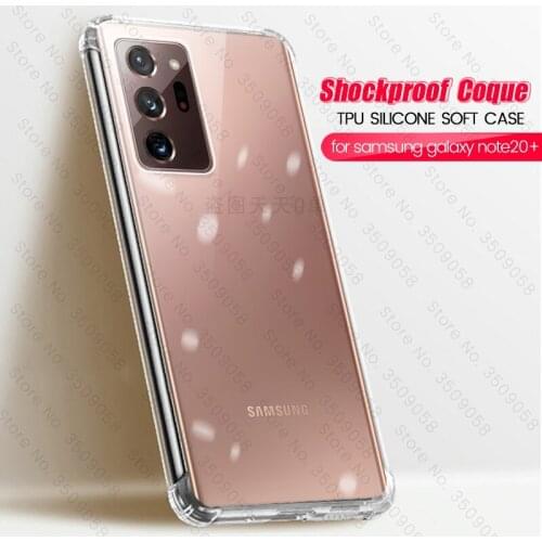 Transparent airbag protective shell cover for samsung galaxy note20 note 20 ultra 20ultra case soft silicone shockproof coque