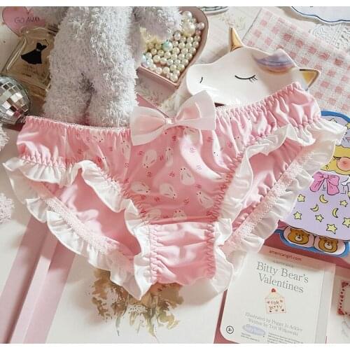 Women Panties Cartoon Print Japanese Lolita Sexy Anime Brief for Young School Girls Kawaii Lingerie Cute Panty Underwear