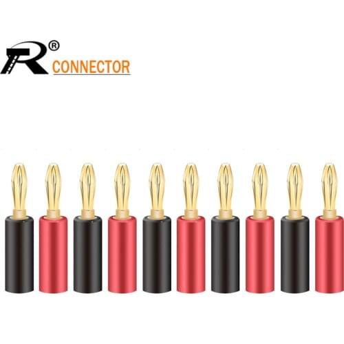 10pcs/lot High Quality Sound Speaker Wire Connector Welding-free Banana Plug Audio Speaker Banana Connector For 8mm Cable