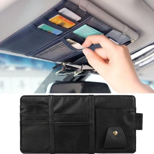 1xCar Auto Sun Visor Multi-Pocket Card Sunglasses Pen Holder Organizer Bag Hot