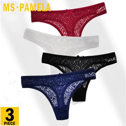 3PCS/Set G-string Panties Lace Womens Underwear Sexy Panties Female Underpants Thong Pantys Lingerie M-XL