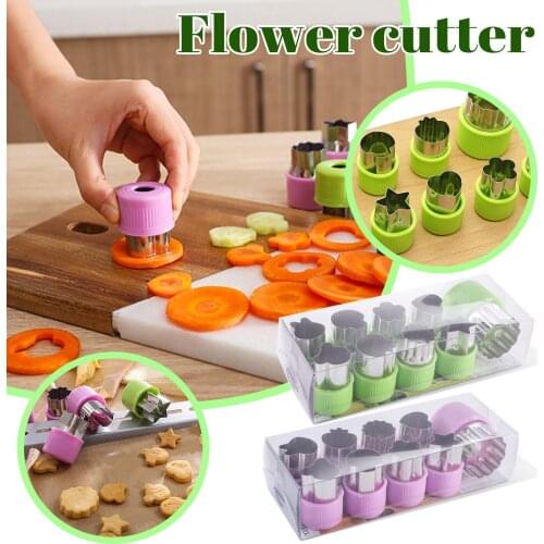 9 Pcs Star Heart Shape Vegetables Cutter Vegetable Cutter Shapes Set Cookie Stamps Mold Cookie Cutter Portable Baking Tools