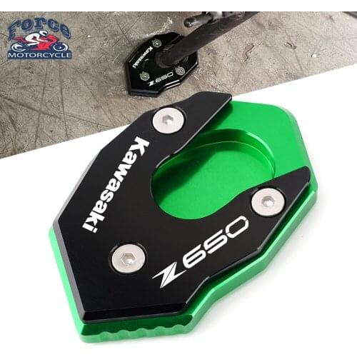 Motorcycle CNC Accessories For KAWASAKI Z650 Z 650 2017 2018 2019 2020 Side Stand Enlarger Plate Kickstand Enlarge Extension