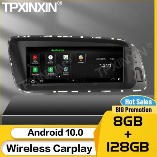 8+128G Car Stereo Receiver Android 10 For Audi Q5 2009 2010 2011 2012 2013 2014 2015 2016 BT GPS Audio Auto Navigation Head Unit