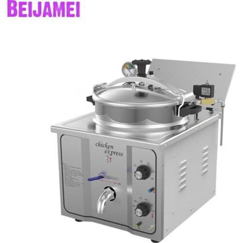 BEIJAMEI Factory Electric Pressure Fryer 3000W Commercial Deep Fryer Food Chips Potato Chicken Oven Fryer