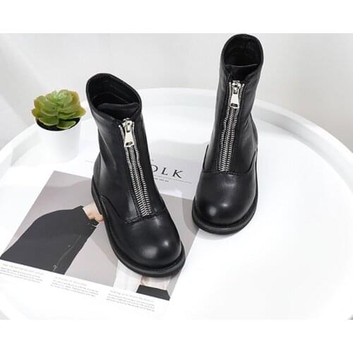 Dolakids Girls Martin Boots 2020 Autumn winter Children Leather Shoes British Style Single Boots Fashion Short Boots