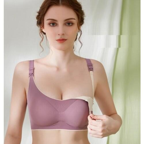 Wire Free Maternity Bra Feeding Pregnancy Breastfeeding Bra Nursing Underwear Clothes for Pregnant Soft Women Clothing Plus size