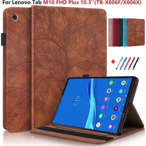 Case for Lenovo Tab M10 FHD Plus 10.3 TB-X606X TB-X606F PU Leather Smart Tablet Cover for Lenovo Tab M10 FHD Plus Case X606F Pen