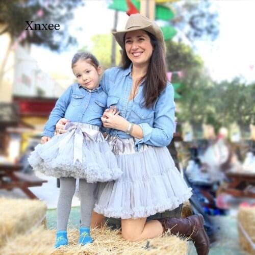 Baby Skirt Girls Tutu A Line Ballerina Pettiskirt Fluffy Children Ballet Tulle Party Dance Princess Skirts Parent-Child Outfit