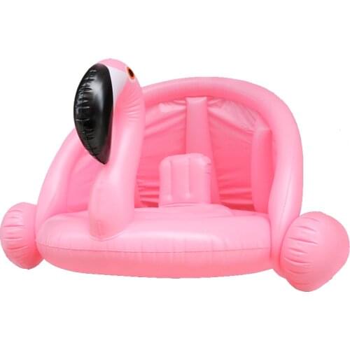 Baby awning floating bed inflatable flamingo swan swimming floating ring baby seat floating water entertainment toys