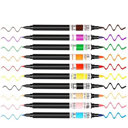 10 Colors Double-ended Edible Pigment Pen DIY Cookies Macaron Fondant Cake Food Coloring Pens Cake Decoration Baking Tools