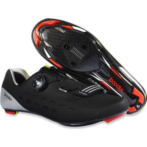 New BOODUN Ultralight Carbon Fiber Professional Road cycling lock shoes professional competition grade breathable non-slip shoes