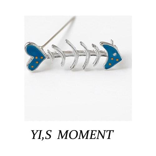 Fish bone Enamel Pin Cartoon Animals Brooch Anime Fan Collection Badge Unique Gift