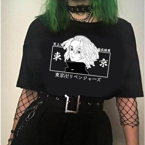 Anime Tokyo Revengers T-shirt Men Short Sleeve Manjiro Sano Graphic Hip Hop Top Tees Male