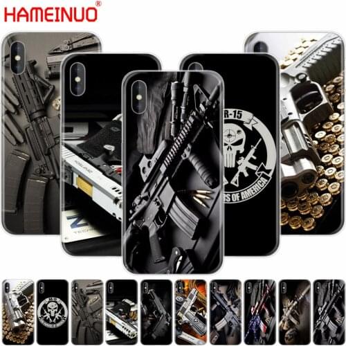 HAMEINUO Hot Sale Nice Weapons Rifle Guns Sniper pistol bullet cell phone Cover case for iphone X 8 7 6 4 4s 5 5s SE 5c 6s plus