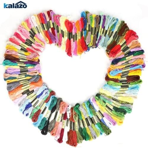 100pcs/bag Mixed Color 7.5m Cross Threads Cross Stitch Cotton Embroidery DIY Craft Material Supplies Decor Thread Line