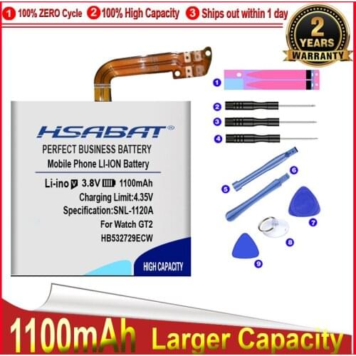 HSABAT 0 Cycle 800mAh HB532729ECW Battery for Huawei Watch GT2 GT 2 46mm High Quality Replacement Accumulator
