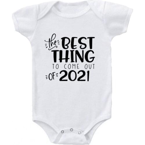 The Best Thing To Come Out of 2021 Baby Bodysuit Funny Kids Announcement Newborn Shower Gift Baby Jumpsuit Toddler Gift