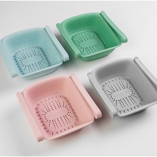 Kitchen Refrigerator Storage Box Drawer Plastic Freezer Fresh-Keeping Box Food Container Drain Basket for Fruit Vegetables Eggs
