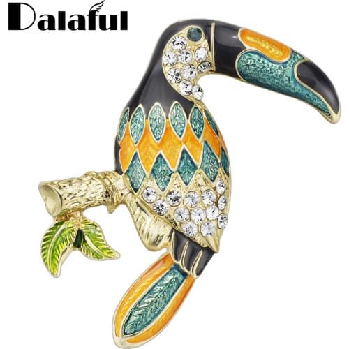 Colorful Enamel Rhinestone Crystal For Women Trend Pelican Bird Brooch Lovely Toucan Bird Brooches Pins Jewelry Accessory Z042