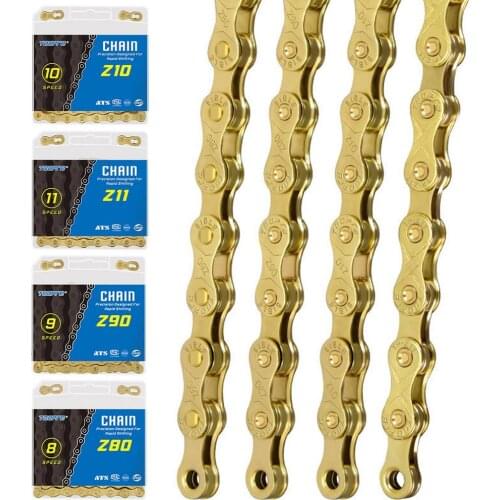Lightweight 8/9/10/11Speed Variable Speed Bike Chains Full Plating Anti-rust Golden Chain Durable Bicycle Links Bicycle Parts