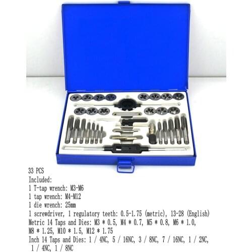 Taps Banya Hardware Tools / hand tapping wrench Banya cutter hand / 33PCS