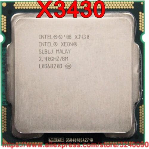 Original Intel Xeon Quad Core CPU X3430 2.4GHz LGA1156 8M Cache 95W Desktop CPU free shipping speedy ship out
