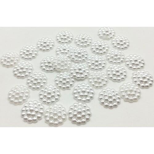 100pcs 13mm Half Round Spotted White Pearls Flatbacks Embellishments DIY Phone Decorations Scrapbooking Crafts Cardmaking