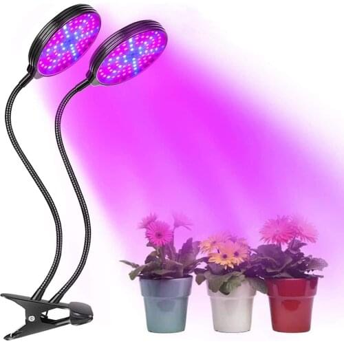 Plant Grow Light, LED Lights for Plants Lamp 360° Adjustable Gooseneck Heads, Metal Clip, 5 Dimmable Modes, Auto ON & Off Timer
