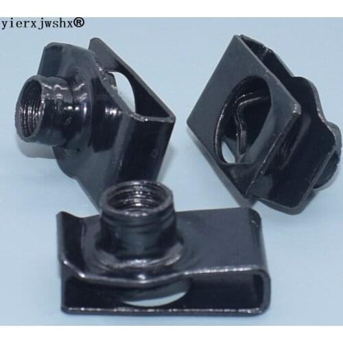 Yierxjwshx 100/300PCS U-Type Clip Auto Metal Fasteners auto Car Door Panel Spire Screw