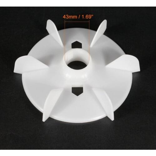 Uxcell 4Pcs 240x43mm/215x38mm/175x28mm/150x28mm Round Shaft Replacement White Plastic 6 Impeller Motor Fan Vane