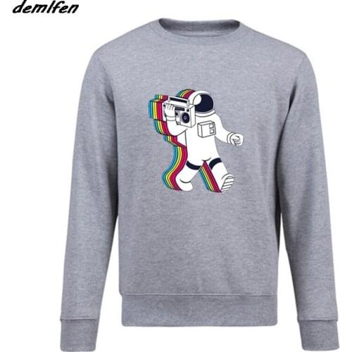 Party Astronaut Boombox DJ Wore On The Last Witch Hunter Navy Hoodie Men Fleece Sweatshirt Hip Hop Coat Tops Harajuku Streetwear