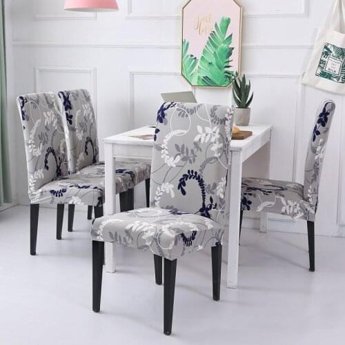 1/2/4/6pcs Printed Chair Covers Spandex Elastic Stretch Decoration Chair Dining Seat Cushion Anti-dirty Washable
