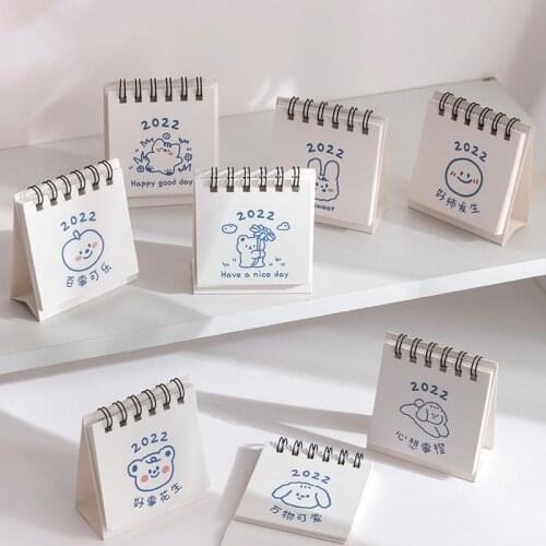 1pc Creative Portable Calendar DIY Portable Fresh Mini Desktop Small Desk Calendar School Stationery Supplies 2022 Year Kawaii