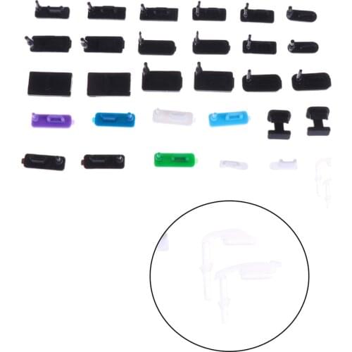 10pcs Micro USB Dust Plug USB Cover Flap USB Data Charging Port Dust Plug Block Sofe Silicone Cover for Phone (Mixed Type)
