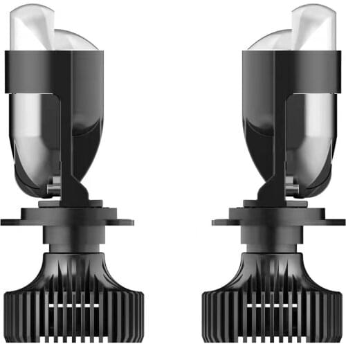 2pcs H4 9003 H7 Hi/Low Beam H4 LED Mini Projector Lens Car Styling Headlight Bulbs Automobile Auto Turbo Fan Light 6000K 20000LM