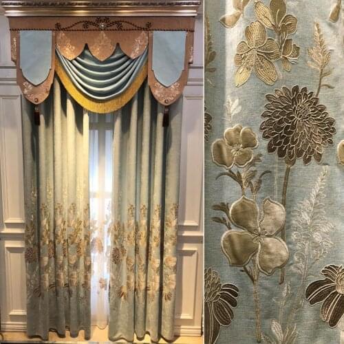 2021 American Country Pastoral High-end Embroidered Blackout Curtain Bedroom Living Room Balcony Blackout Curtain Customization